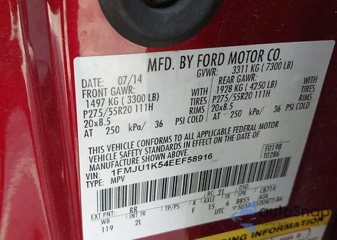 2014 Ford Expedition Limited from USA, damaged, VIN 1FMJU1K54EEF58916